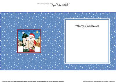 Xmas Singing Snowman & Santa Merry Carollers Square Insert