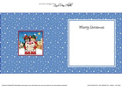 Xmas Carol Singing Horses Merry Carollers Square Insert