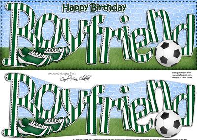 Large Dl Bithday Boyfriend Football 3D Decoupage