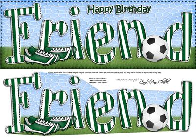 Large Dl Bithday Friend Football 3D Decoupage