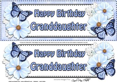 Large Dl Birthday Granddaughter Floral Butterflies 3D Decoup