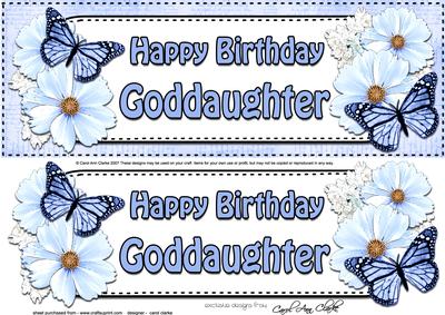 Large Dl Birthday Goddaughter Floral Butterflies 3D Decoup