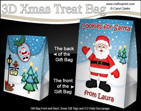3D Xmas Cookies for Santa from Laura Large Gift Bag Mini Kit