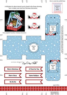 Santa 3D Xmas Treat Box Tree Decoration Easifold Frame