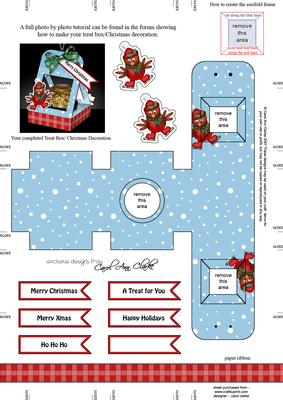 Robin 3D Xmas Treat Box Tree Decoration Easifold Frame