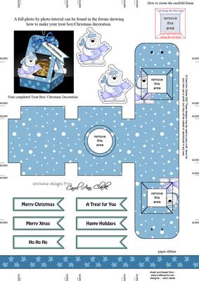 Polar Bear 3D Xmas Treat Box Tree Decoration Easifold Frame