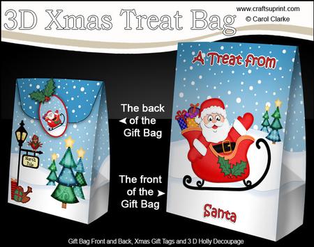 3D Xmas Treat from Santa Large Gift Bag Mini Kit