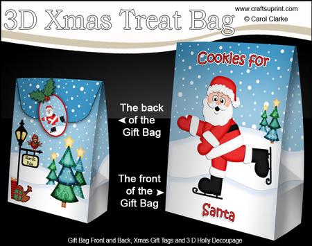 3D Xmas Cookies for Santa Large Gift Bag Mini Kit