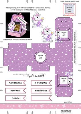 Polar Bear 3D Xmas Treat Box Tree Decoration Easifold Frame