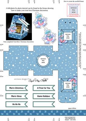 Robin 3D Xmas Treat Box Tree Decoration Easifold Frame