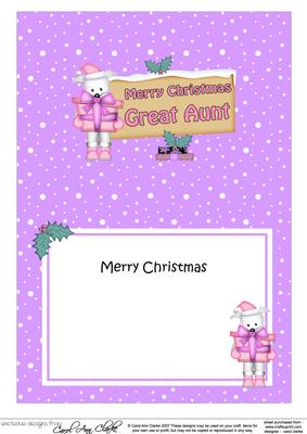 Xmas Great Aunt Westie Dog Signpost 5x7 Matching Insert