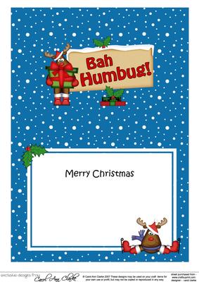 Xmas Bah Humbug! Rudolph Signpost 5x7 Matching Insert