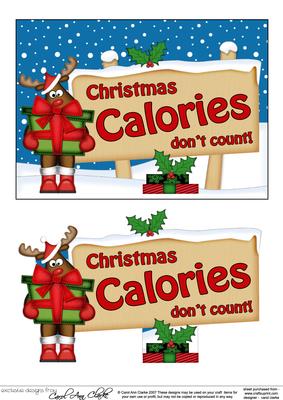 Xmas Christmas Calori Rudolph Signpost 5x7 Easicut Decoupage