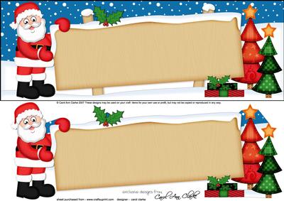 Xmas Blank Santa Large Dl & 3D Decoupage