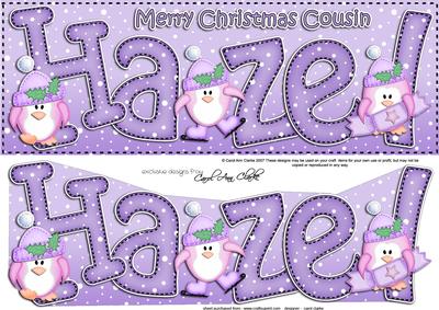 Xmas Cousin Hazel Penguins Large Dl & 3D Decoupage