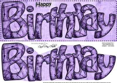 Large Dl Birthday Clocks 3D Decoupage