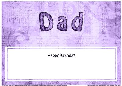 Birthday Dad Clocks Matching Large Dl Insert