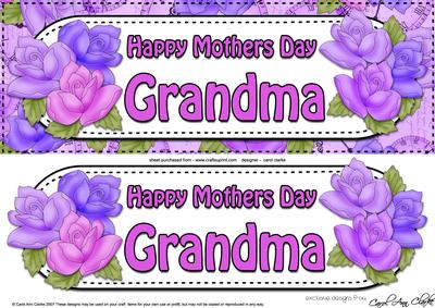 Large Dl Mothers Day Grandma Roses Card & 3D Decoupage