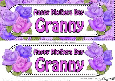 Large Dl Mothers Day Granny Roses Card & 3D Decoupage