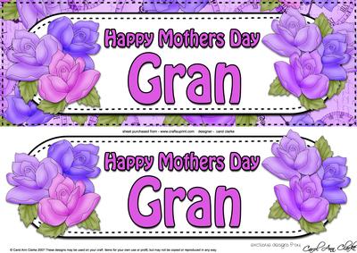 Large Dl Mothers Day Gran Roses Card & 3D Decoupage