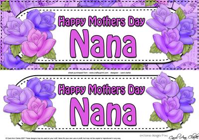Large Dl Mothers Day Nana Roses Card & 3D Decoupage