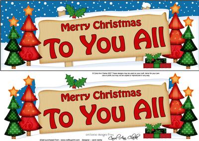 Xmas to You All Trees Signpost Lge Dl Decoupage