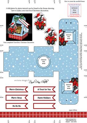 Scottie Dog 3D Xmas Treat Box Tree Decoration Easifold Frame