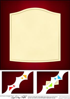 8 x 8 Blank Red Wine Label Scalloped Corner Topper