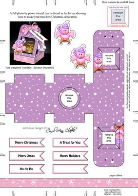 Little Birdie 3D Xmas Treat Box Tree Decoration Easifold Fra