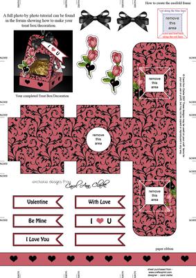 Roses 3D Valentine Treat Box Easifold Frame
