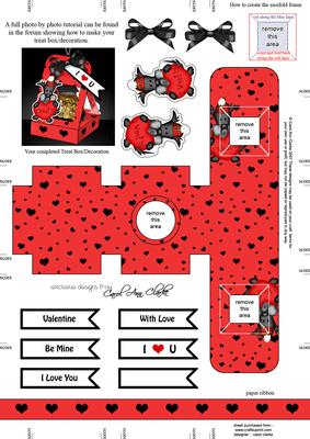 Scottie Dog's Heart 3D Valentine Treat Box Easifold Frame