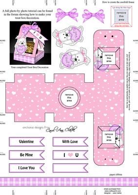 Westie Dog's Heart 3D Valentine Treat Box Easifold Frame