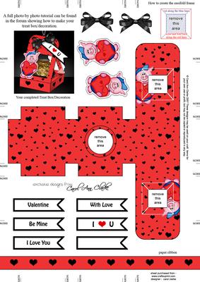 Ziggy Piggy's Heart 3D Valentine Treat Box Easifold Frame