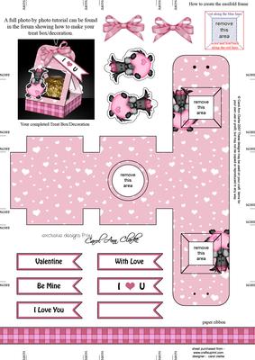 Scottie Dog's Heart 3D Valentine Treat Box Easifold Frame