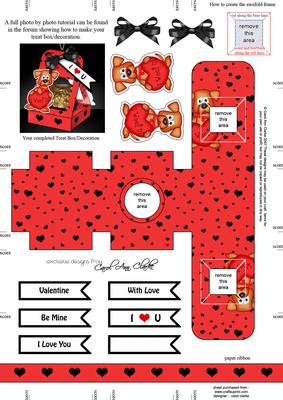 Rusty Dog's Heart 3D Valentine Treat Box Easifold Frame