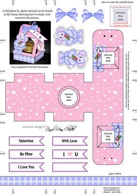 Lola Elephant's Rose 3D Valentine Treat Box Easifold Frame