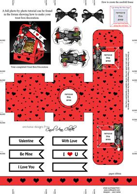 Scottie Dog's Rose 3D Valentine Treat Box Easifold Frame