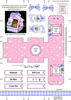 Teddy Ed's Rose 3D Valentine Treat Box Easifold Frame