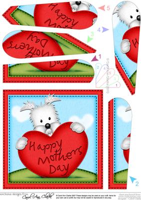Westie Dog Mothers Day Heart Fan Pyramage Topper