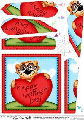 Meerkat Mothers Day Heart Fan Pyramage Topper
