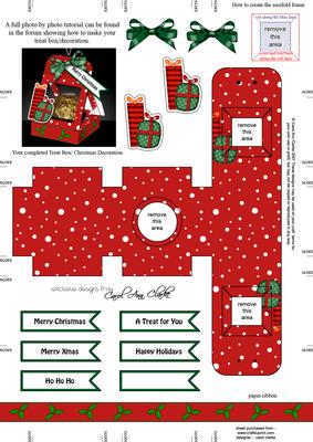 Presents 3D Xmas Treat Box Tree Decoration Easifold Frame