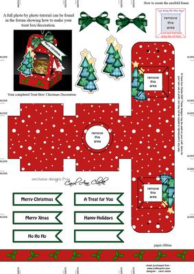 Trees 3D Xmas Treat Box Tree Decoration Easifold Frame