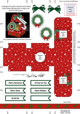 Wreath 3D Xmas Treat Box Tree Decoration Easifold Frame