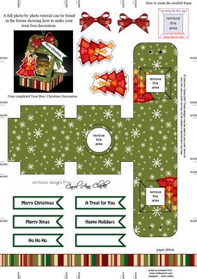 Trees 3D Xmas Treat Box Tree Decoration Easifold Frame