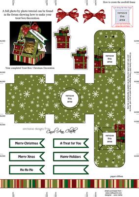 Presents 3D Xmas Treat Box Tree Decoration Easifold Frame