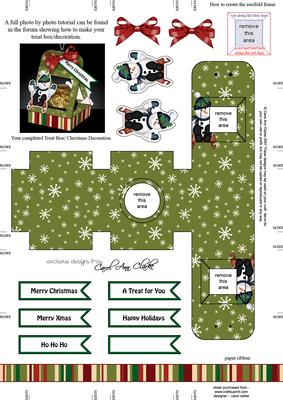 Snowman 3D Xmas Treat Box Tree Decoration Easifold Frame