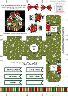 Polar Bear 3D Xmas Treat Box Tree Decoration Easifold Frame