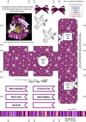 Dove 3D Xmas Treat Box Tree Decoration Easifold Frame