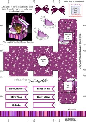 Hat 3D Xmas Treat Box Tree Decoration Easifold Frame