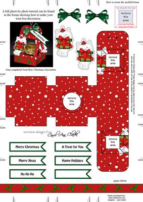 Cat 3D Xmas Treat Box Tree Decoration Easifold Frame